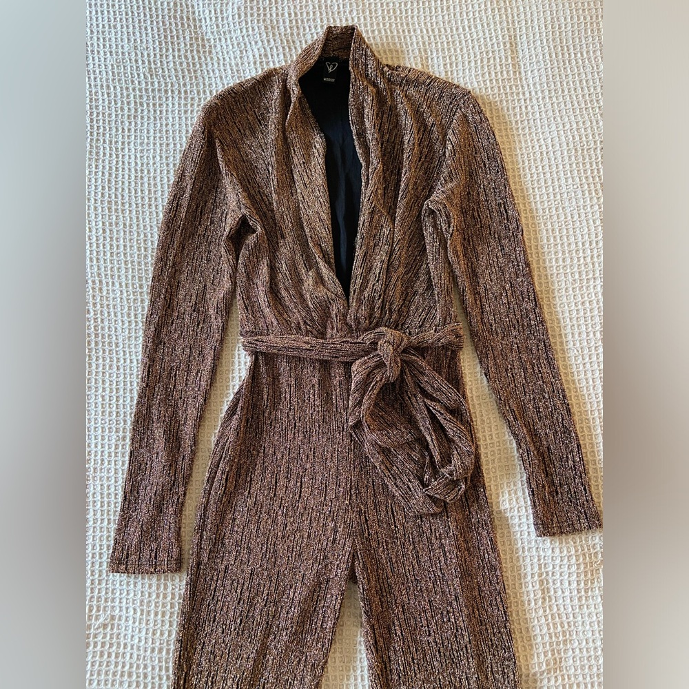 Windsor | Brown Shimmer Jumpsuit
